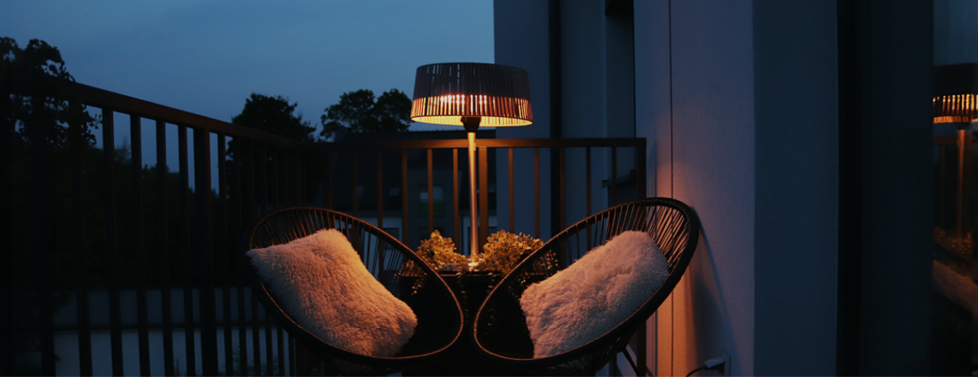 Sálavá topná tělesa pro terasu a balkon