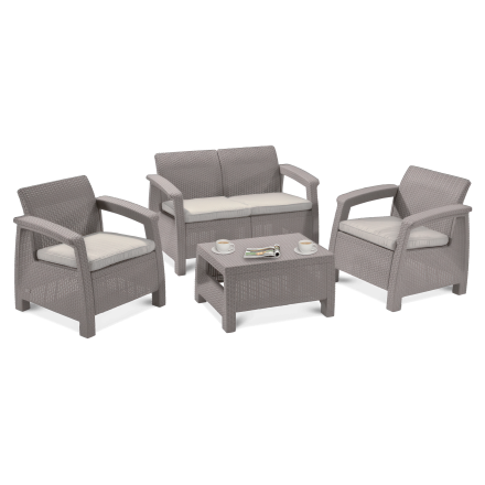 CORFU SET Zahradní set Cappuccino