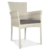 Technorattanové křeslo LERIDA White + polštářek