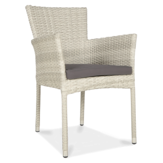 Technorattanové křeslo LERIDA White + polštářek