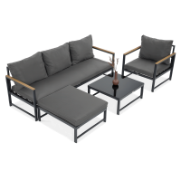 Zahradní kout ORLANDO + tmavě šedé křeslo - FOCUS GARDEN