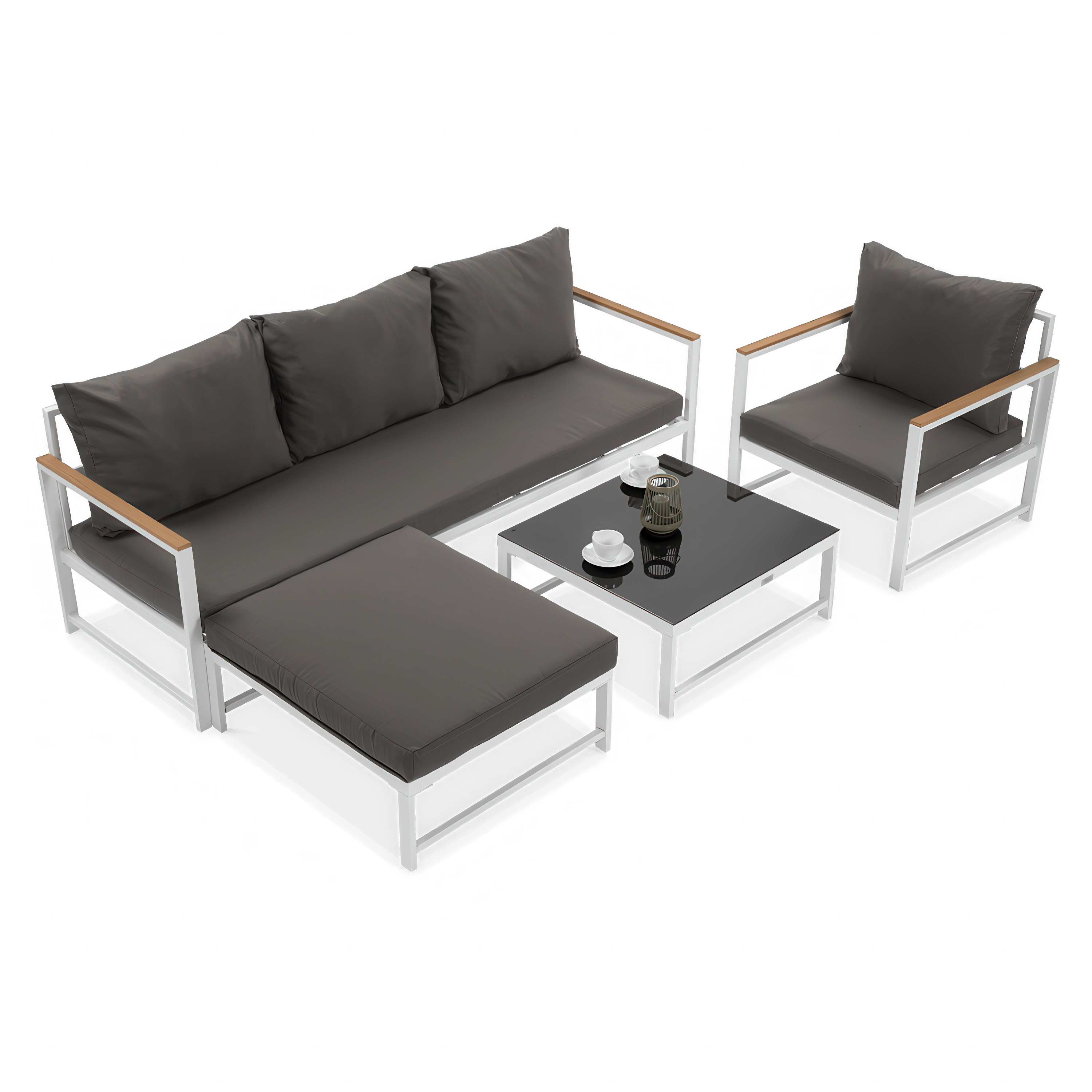 Zahradní roh Orlando + křeslo bílé - FOCUS GARDEN