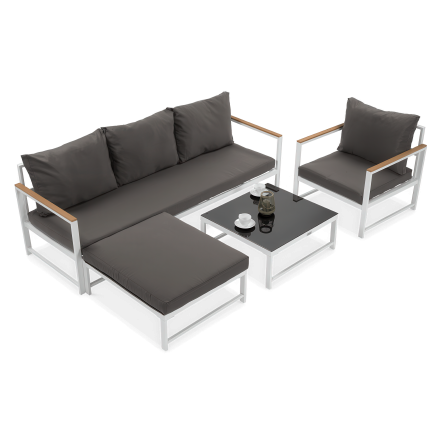 Zahradní roh Orlando + křeslo bílé - FOCUS GARDEN