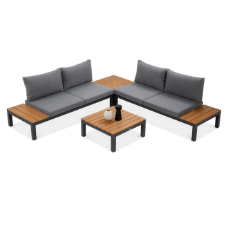 Zahradní roh WILLIAMS Tmavě šedé dřevo - FOCUS GARDEN