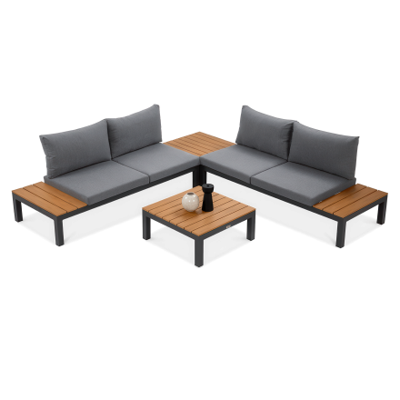 Zahradní roh WILLIAMS Tmavě šedé dřevo - FOCUS GARDEN