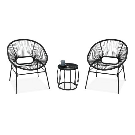 Set zahradního nábytku Maya 2+1 Black - FOCUS GARDEN