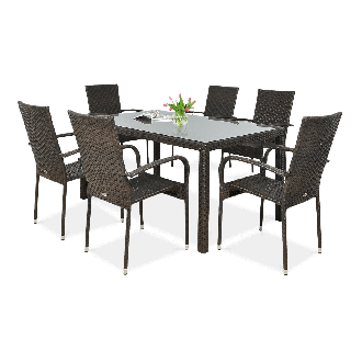 Technorattan nábytek FIESTA/VENECJA 6+1 hnědý