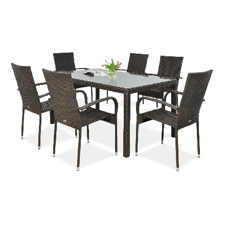 Technorattan nábytek FIESTA/VENECJA 6+1 hnědý