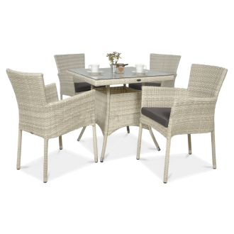 Technorattanová souprava LERIDA/LUGO 4+1 Bílá