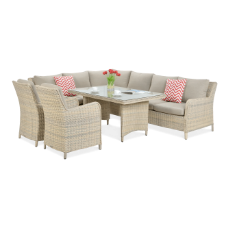 Technorattanová rohová pohovka MARYLAND béžová