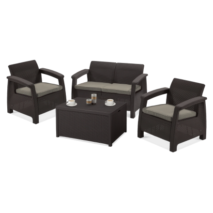 Zahradní set CORFU BOX hnědý