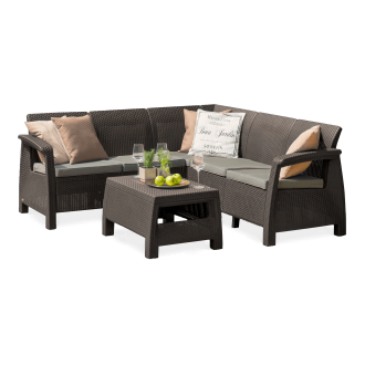 Zahradní roh CORFU RELAX SET Brown