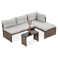 Technorattanová rohová pohovka CANVAS Brown