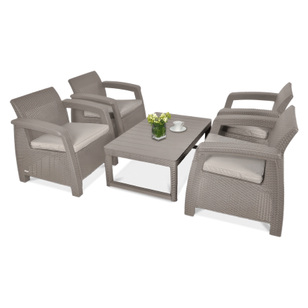 Zahradní set CORFU QUATTRO/LYON Cappuccino