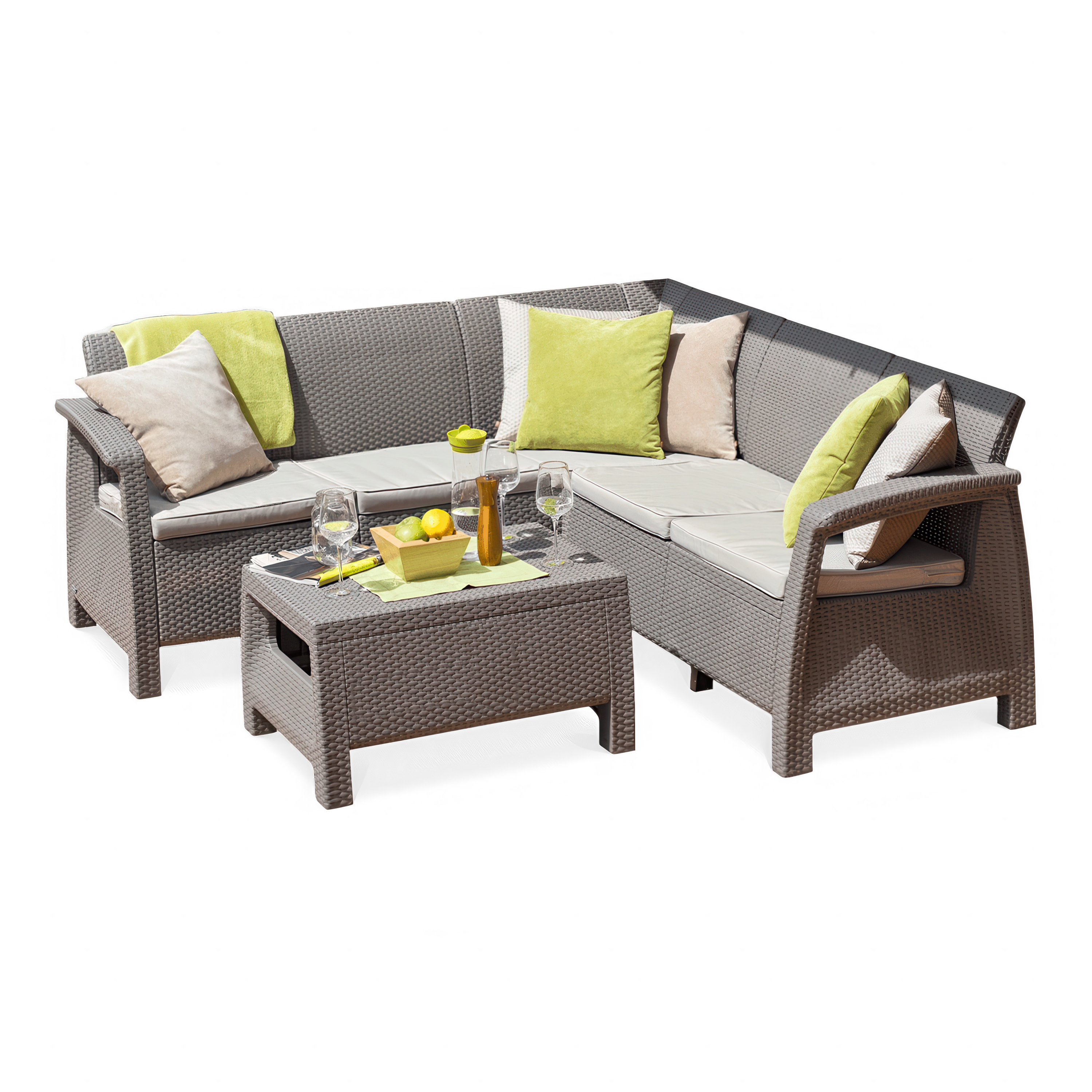 Zahradní roh CORFU RELAX SET Cappucino