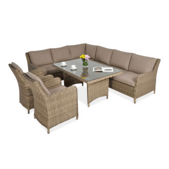 Technorattanová rohová pohovka MARYLAND Brown