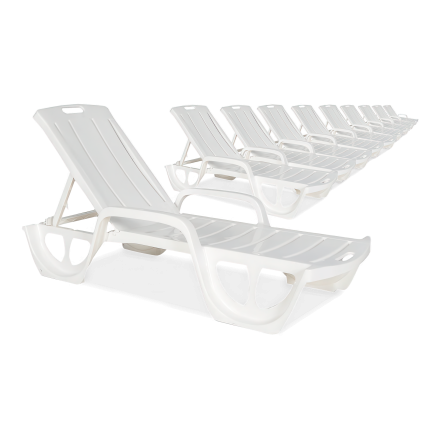 10x Lehátko FLORIDA bílé