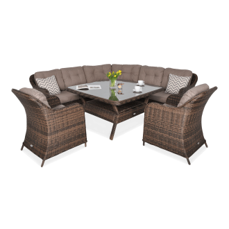 Technorattanová rohová pohovka SAVONA Brown