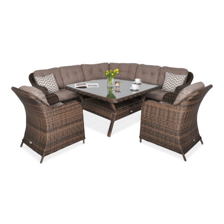 Technorattanová rohová pohovka SAVONA Brown