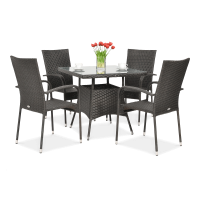 Technorattanová zahradní souprava FIESTA/LUGO 4+1 hnědá