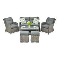 Technorattan nábytek TRIVENTO 2 + PUFY Melange