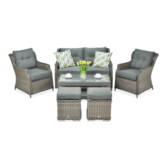 Technorattan nábytek TRIVENTO 2 + PUFY Melange