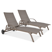 2x zahradní hliníkové lehátko MAJORKA Taupe