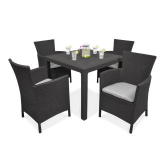 Zahradní set IOWA/MELODY QUARTET 4+1 Grafit