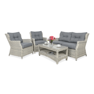 Technorattan nábytek TRIVENTO 2 Bílá šedá