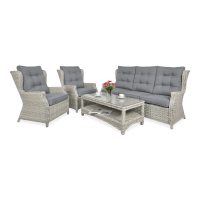 Technorattanová souprava TRIVENTO 3 Bílá šedá