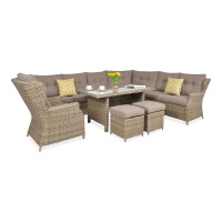 Technorattanová rohová pohovka TRIVENTO DINING Brown