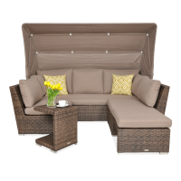 Technorattanová rohová pohovka CORSO RELAX Brown