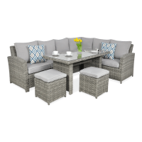 Technorattan rohový SANTANA DINING Modern Grey