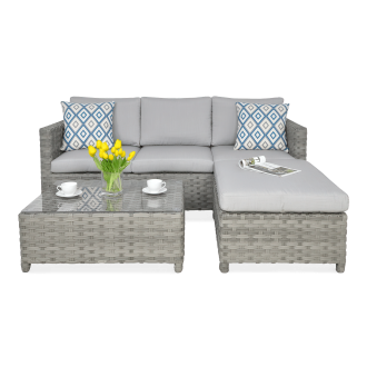 Technorattanová rohová pohovka MARCO CAFFE Modern Grey