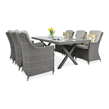 NAPOLI 6/200 Tmavě šedá sada nábytku Technorattan