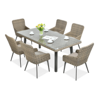 MILANO 6/200 Hnědý technorattanový jídelní set