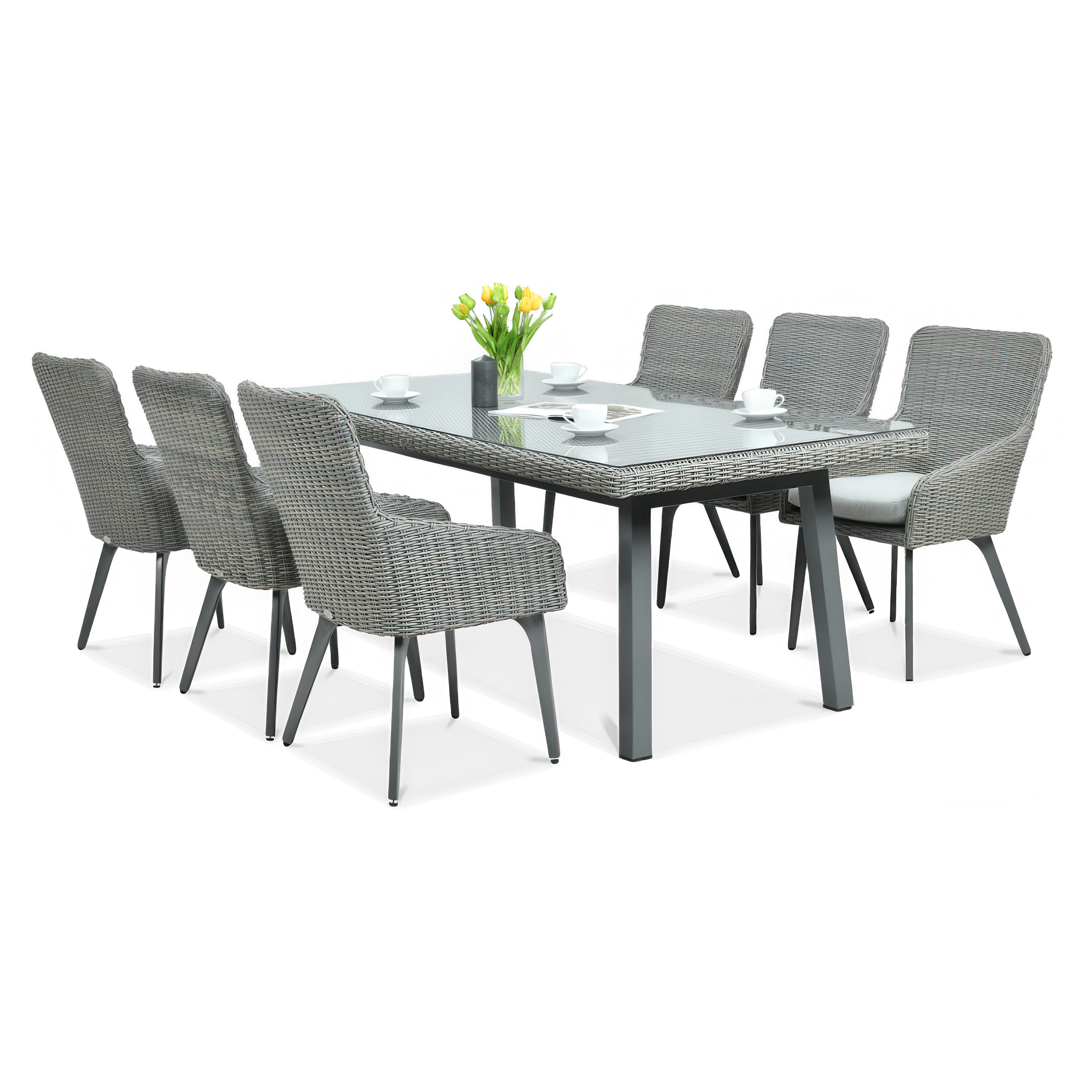 MILANO 6/200 Grey Technorattan Set