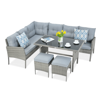 CORTINA Dolphin Grey technorattanová rohová pohovka