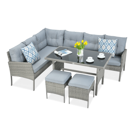 CORTINA Dolphin Grey technorattanová rohová pohovka