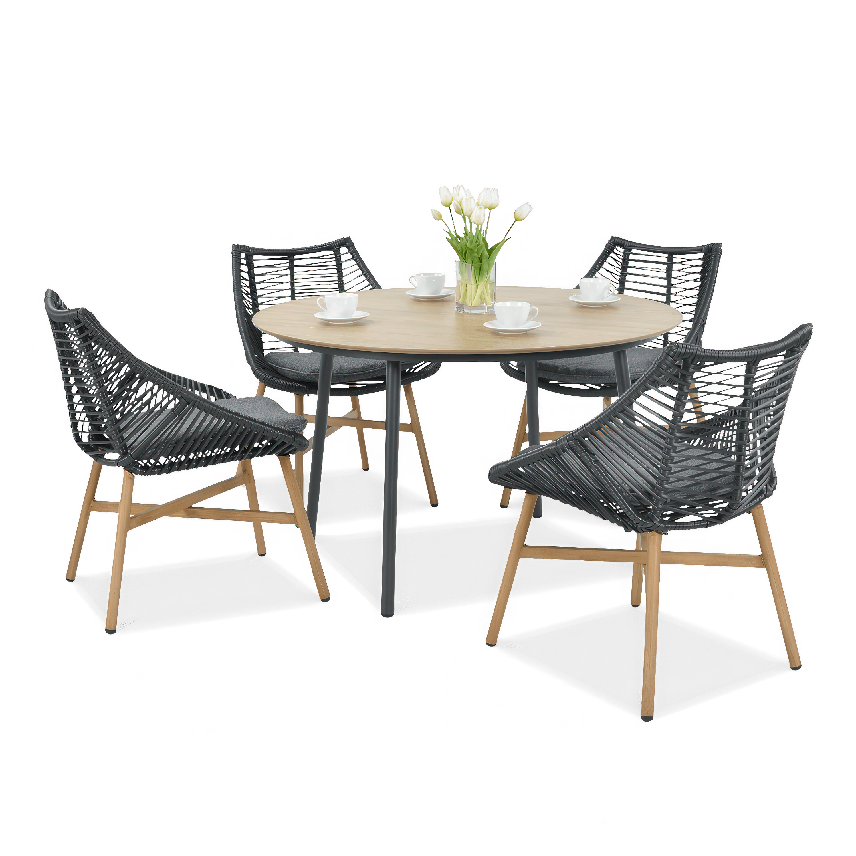 Zahradní jídelní set ALMERA DINING černý