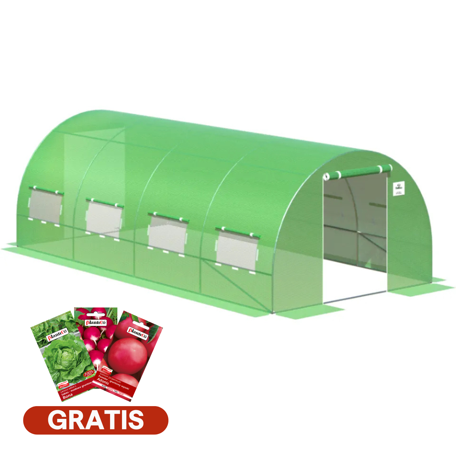 Dvoudveřový fóliovník 3x6x2 - 18m2 zelený