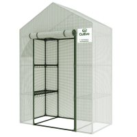 Skleníkové zahradní regály 4 police 140x73 Bílá