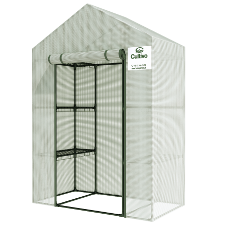 Skleníkové zahradní regály 4 police 140x73 Bílá