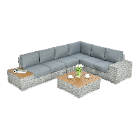 Technorattan rohová skříň AVOCADO WOOD Stone Grey