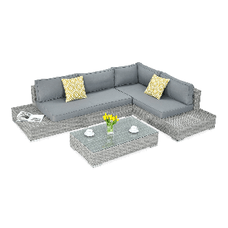 Technorattan rohový VERONA Stone Grey