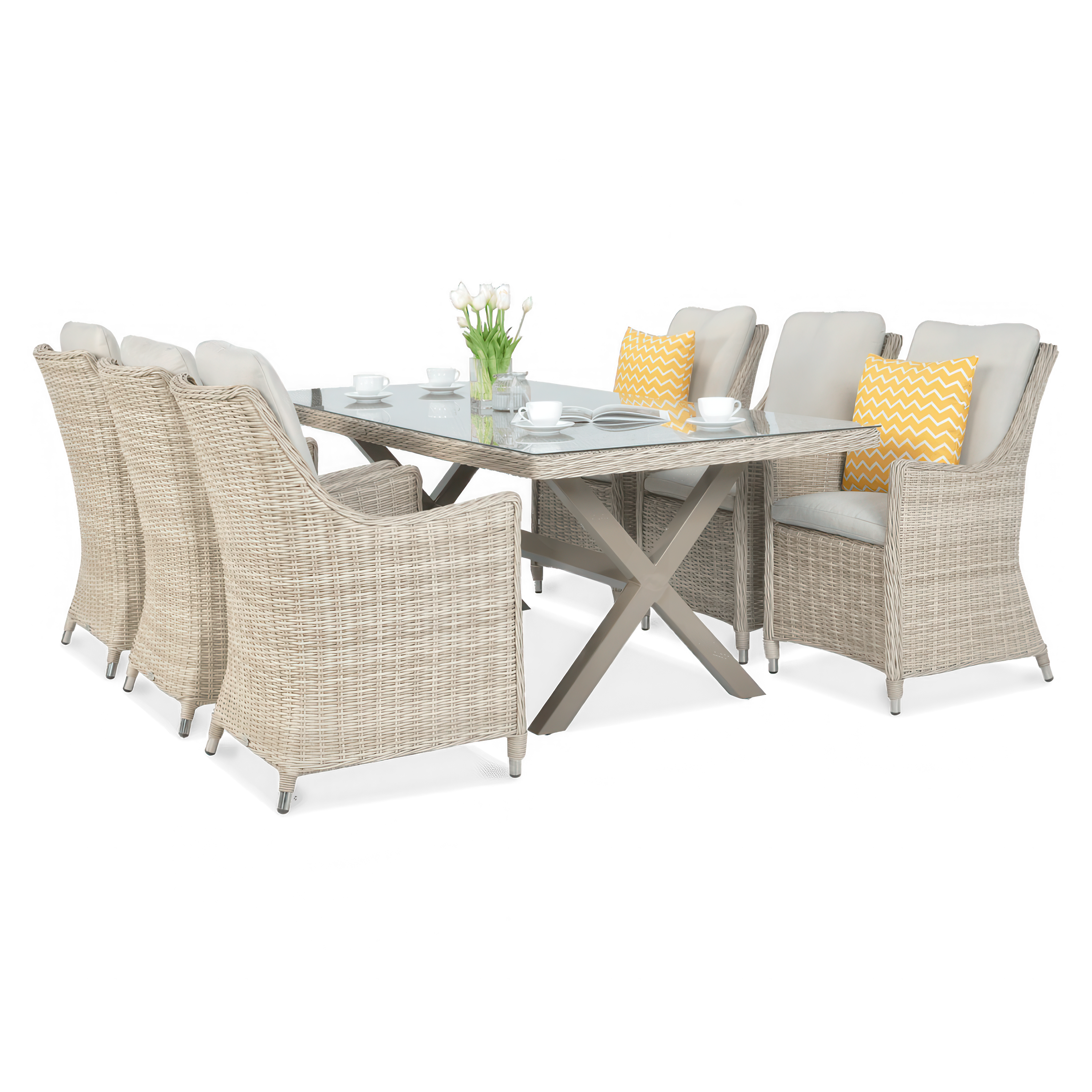 NAPOLI 6/200 Světle béžová sada nábytku Technorattan