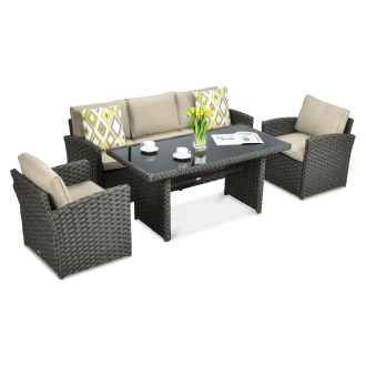 Technorattanová sada BORNEO Brown