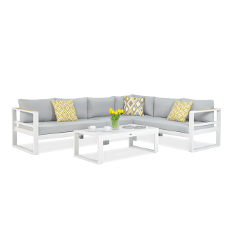 PANAMA Bílá rozkládací pohovka