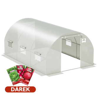 Dvoudveřový fóliovník 3x4,5x2 - 13,5m2 Bílá a 3 balení semen