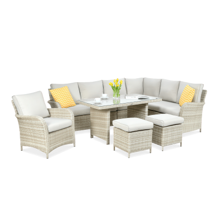 Technorattanová rohová pohovka VENTURA GRAND béžová